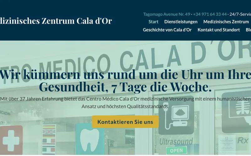 Deutscher Arzt Mallorca: Centro Médico Cala d'Or – Website-Ansicht