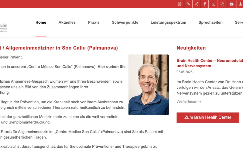 Deutscher Arzt Mallorca: Centro Médico Son Caliu – Website-Ansicht