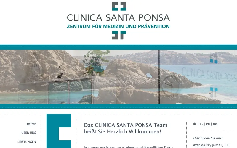 Deutscher Arzt Mallorca: Clinica Santa Ponsa - Dr. med. Jens Döhring – Website-Ansicht
