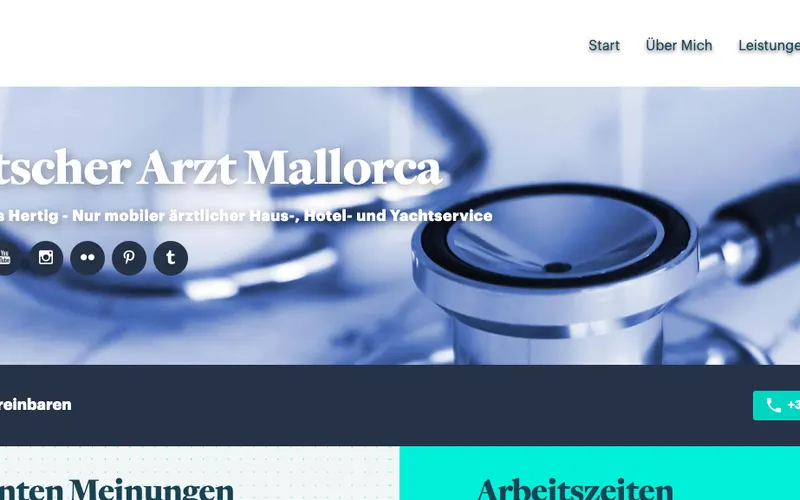 Deutscher Arzt Mallorca: Deutscher Arzt Service Mallorca – Dr. med. Jens Hertig – Website-Ansicht