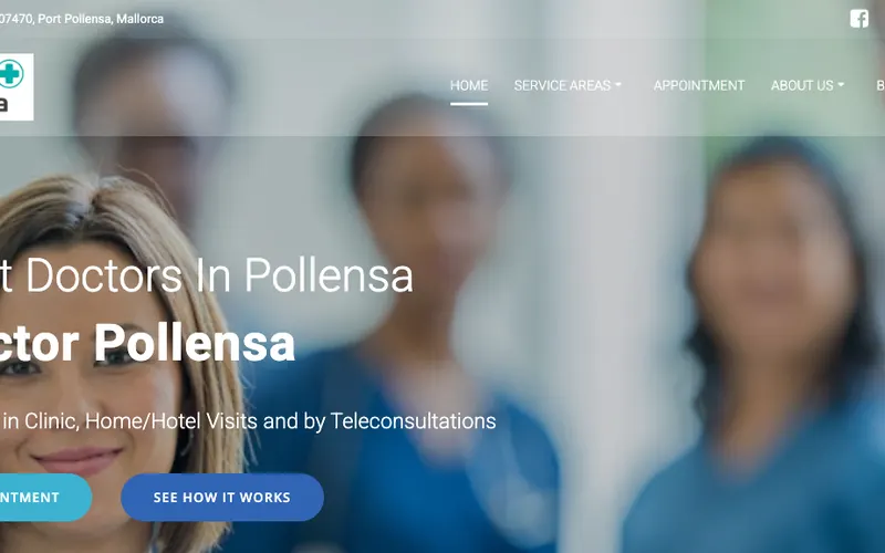 Deutscher Arzt Mallorca: Doctor Pollensa – Website-Ansicht