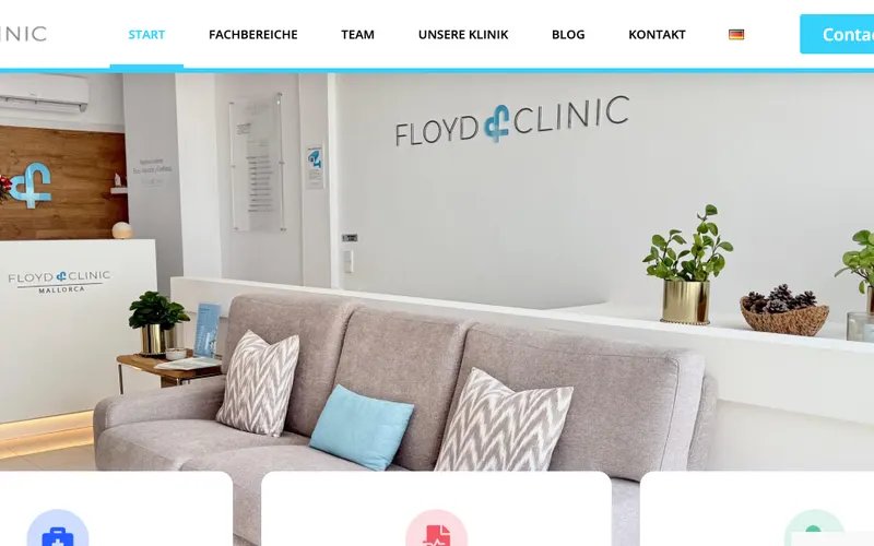 Deutscher Arzt Mallorca: FloydClinic – Ärztezentrum Cala Millor – Website-Ansicht