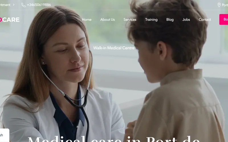 Deutscher Arzt Mallorca: Medcare Port de Sóller – Website-Ansicht