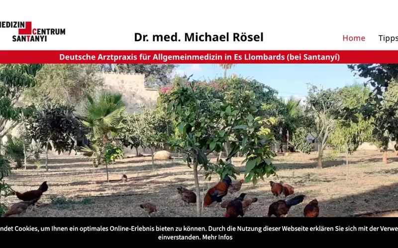 Deutscher Arzt Mallorca: Medizin Centrum Santanyi – Praxis Dr. med. Michael Rösel – Website-Ansicht