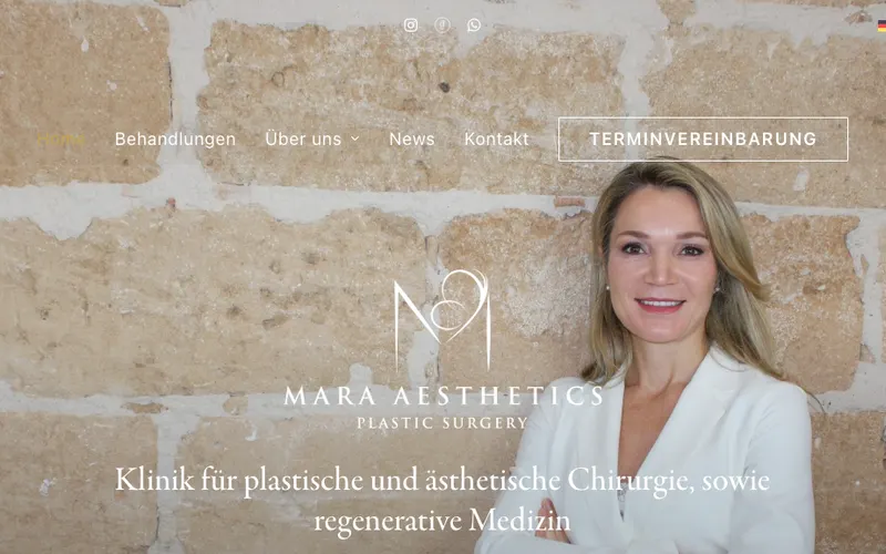 Schönheitschirurgie Mallorca: Mara Aesthetics Mallorca – Website-Ansicht