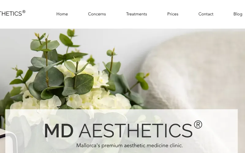 Schönheitschirurgie Mallorca: MD Aesthetics – Website-Ansicht