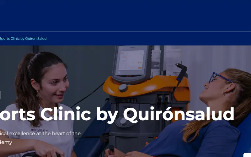 Sportorthopäde Mallorca: Sports Clinic by Quirónsalud – Rafa Nadal Academy – Website-Ansicht