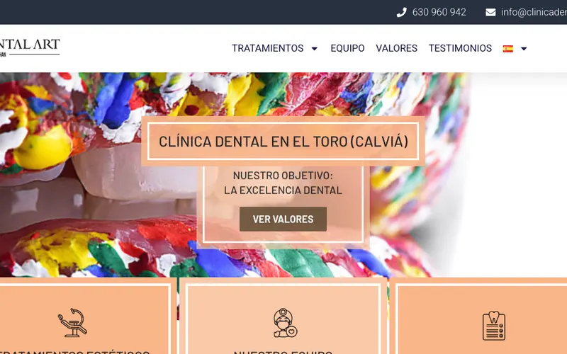 Zahnarzt Mallorca: Clínica Dental Art – Website-Ansicht