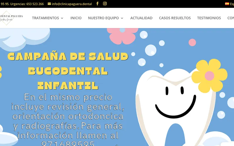 Zahnarzt Mallorca: Clínica Dental Paguera – Website-Ansicht