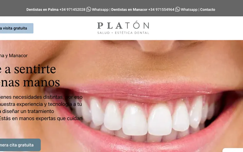 Zahnarzt Mallorca: Clínica Dental Platón Manacor – Website-Ansicht