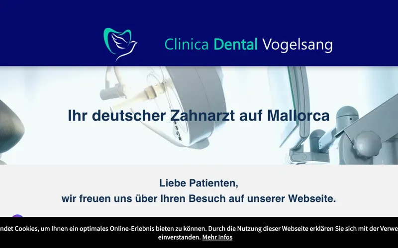Zahnarzt Mallorca: Clínica Dental Vogelsang – Website-Ansicht
