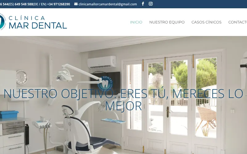 Zahnarzt Mallorca: Clínica Mar Dental – Website-Ansicht