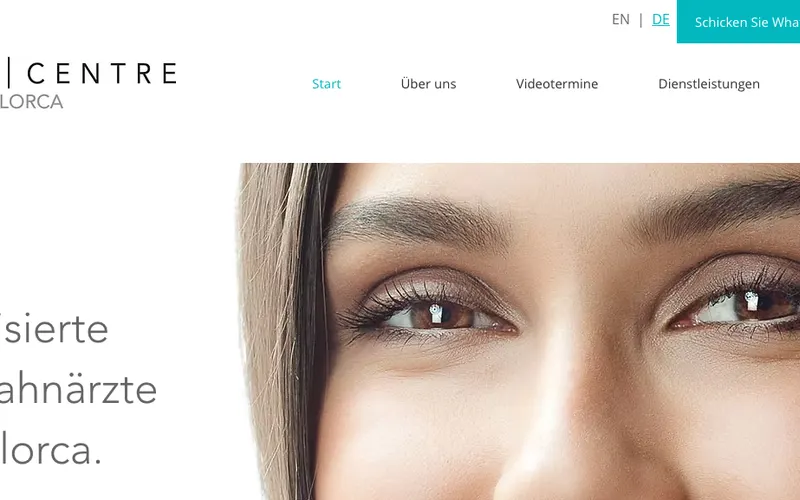 Zahnarzt Mallorca: Dental Centre Mallorca – Website-Ansicht