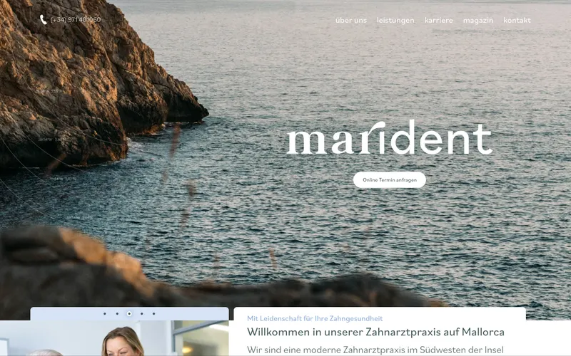 Website von Marident – Clínica Dental International – Vorschau